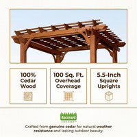 10 Ft. X 10 Ft. Traditional All Cedar Wood Outdoor Patio Pergola Shade Structure — Results & Stats