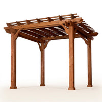 10 Ft. X 10 Ft. Traditional All Cedar Wood Outdoor Patio Pergola Shade Structure — Studio Shot
