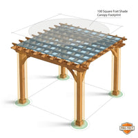10 Ft. X 10 Ft. Traditional All Cedar Wood Outdoor Patio Pergola Shade Structure — How It Works