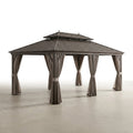Hardtop Gazebo Built for Year-Round Use, 12x22 Ft, Galvanized Steel Roof, Aluminum Frame, Netting Included