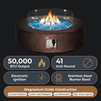 41''Round Fire Pit Table,50000 BTU Outdoor Propane Patio Fire Pit — Results & Stats