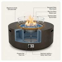 41''Round Fire Pit Table,50000 BTU Outdoor Propane Patio Fire Pit — How It Works
