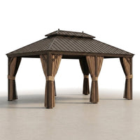 Outdoor Hardtop Gazebo Built for Year-Round Entertaining, Galvanized Steel Roof, Aluminum Frame, 14x20 Ft — Studio Shot