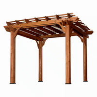 Outdoor Cedar Pergola Built for Shade, 10x10 Foot Coverage, Traditional Design, All Cedar Construction