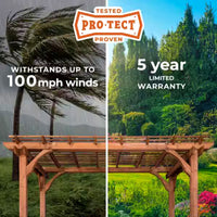 Outdoor Cedar Pergola Built for Shade, 10x10 Foot Coverage, Traditional Design, All Cedar Construction