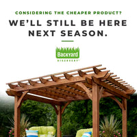 Outdoor Cedar Pergola Built for Shade, 10x10 Foot Coverage, Traditional Design, All Cedar Construction