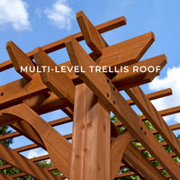 Outdoor Cedar Pergola Built for Shade, 10x10 Foot Coverage, Traditional Design, All Cedar Construction