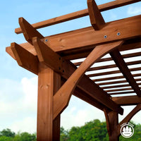 Outdoor Cedar Pergola Built for Shade, 10x10 Foot Coverage, Traditional Design, All Cedar Construction