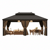 Outdoor Hardtop Gazebo Built for Year-Round Entertaining, Galvanized Steel Roof, Aluminum Frame, 14x20 Ft