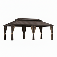 Hardtop Gazebo Built for Year-Round Use, 12x22 Ft, Galvanized Steel Roof, Aluminum Frame, Netting Included